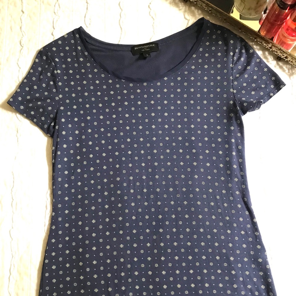 Blue Patterned Banana Republic Tee